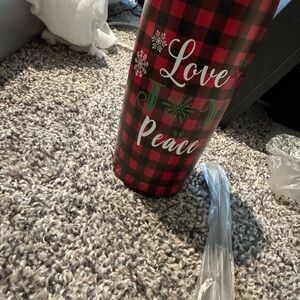 Plaid Holiday Tumbler - Red and Black